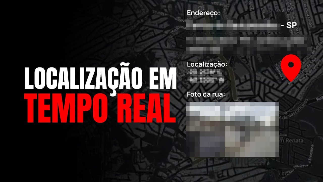 Mapa com um alfinete de localização sobre uma rua e a silhueta de uma mão segurando um celular que exibe um pedido de permissão de localização