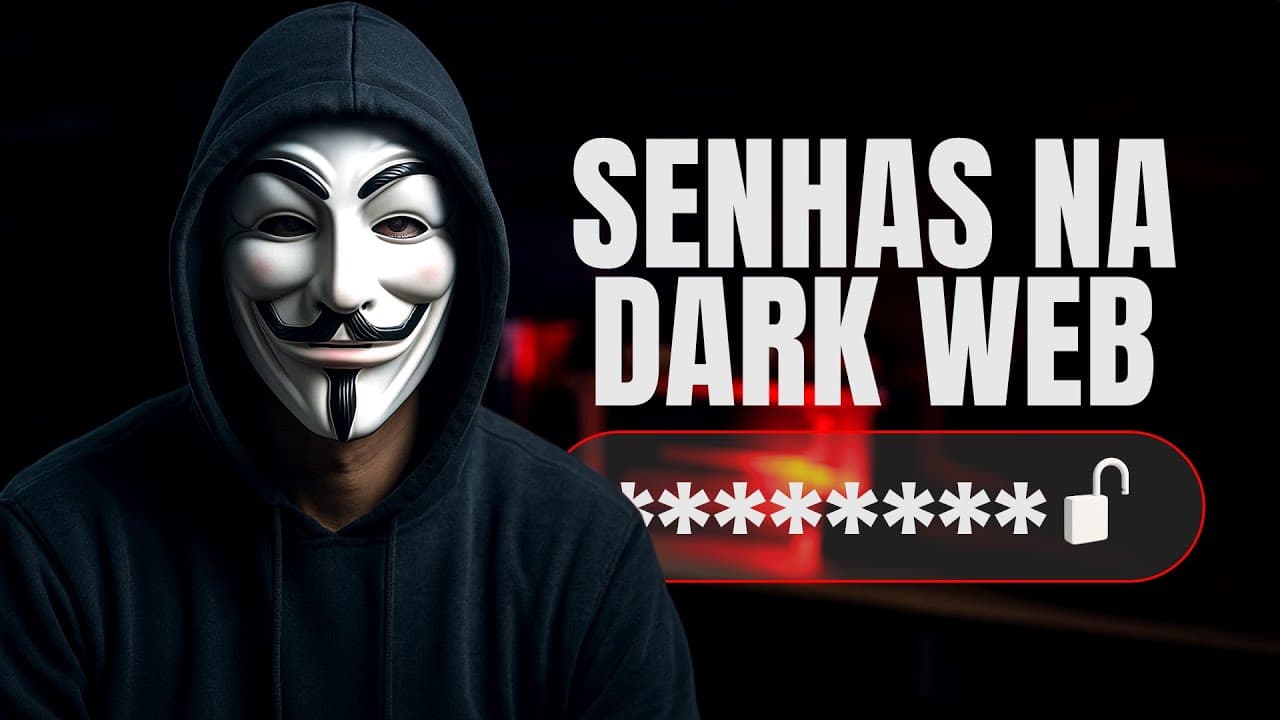 Bruno Fraga diante de uma tela escura de terminal repleta de logins e senhas capturados, com um cadeado vermelho em destaque