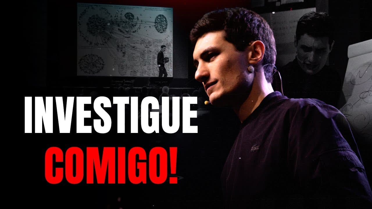 Bruno Fraga apresentando ferramentas de investigação digital OSINT com tela de computador mostrando desafio do TryHackMe ao fundo