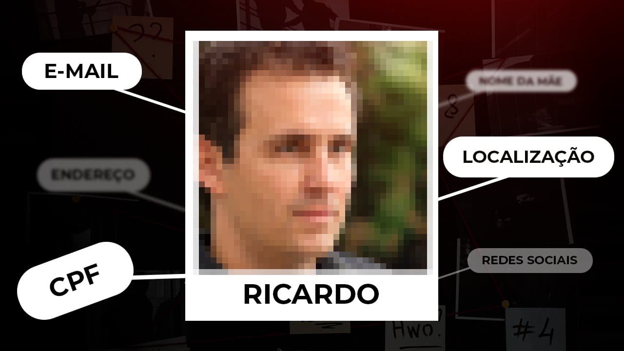 Bruno Fraga apresentando ferramentas de investigação digital com tela compartilhada mostrando resultados de OSINT