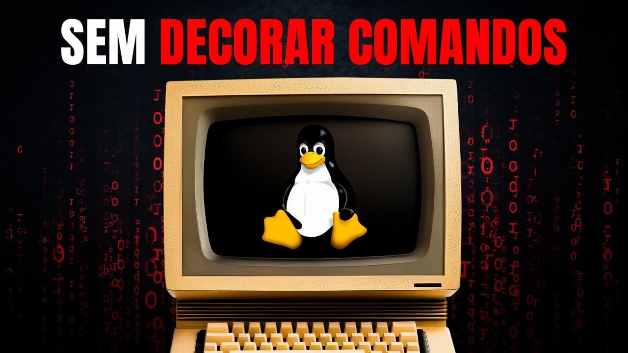 Bruno Fraga diante de um terminal Linux com comandos sendo executados em tela escura, demonstrando a instalação de um servidor web