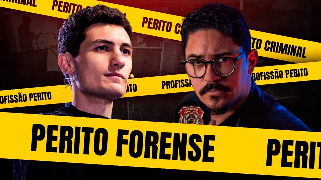Bruno Fraga e Danilo Peleje em transmissão ao vivo sobre perícia forense e investigação de cenas de crimes